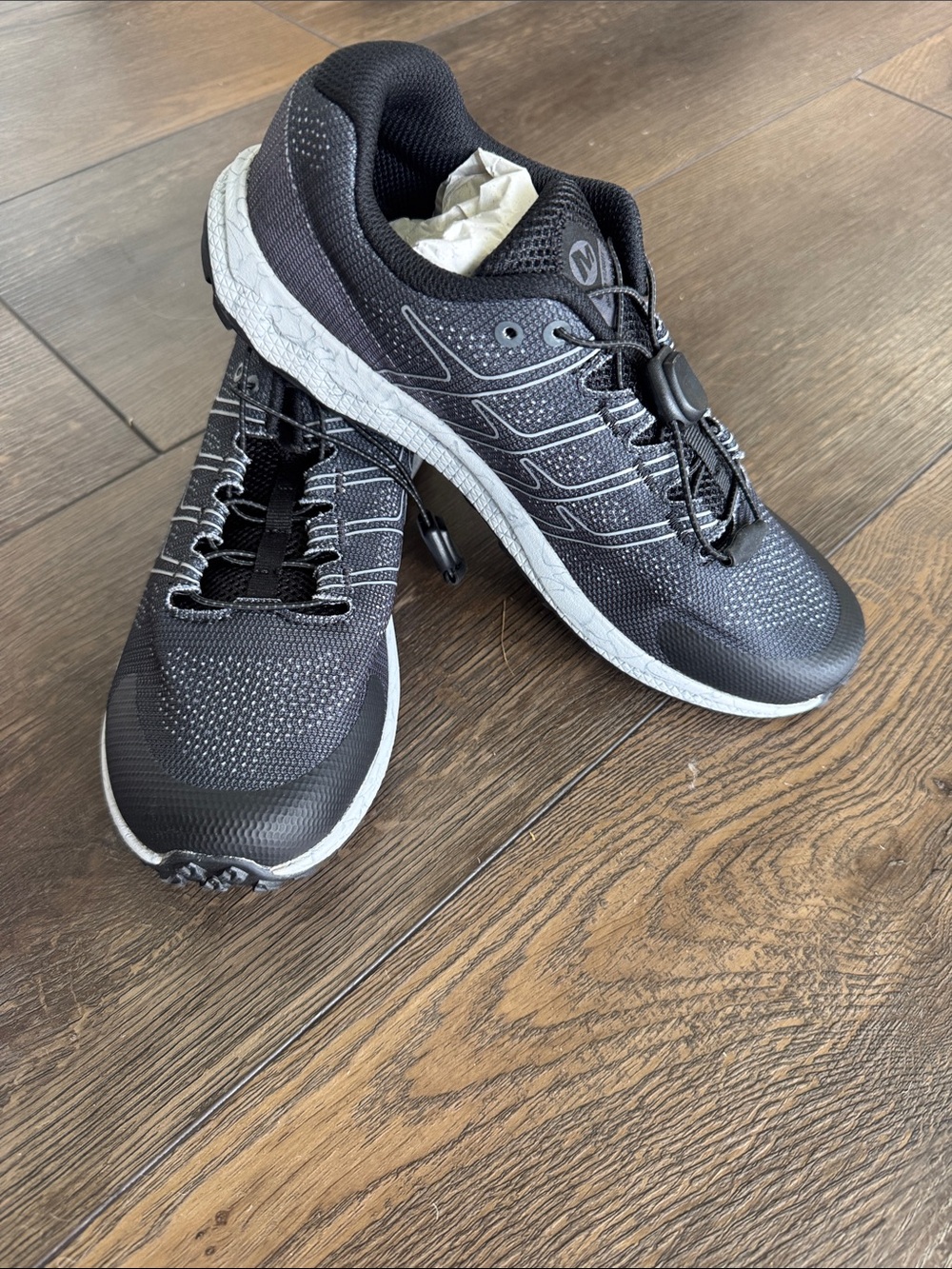 Merrell Kids Black and White Quick-Lace Sneakers